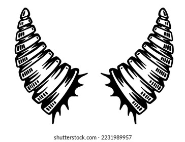 Halloween Evil Horns - vector illustration - Out line