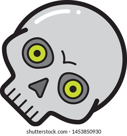 Halloween evil monster skull color icon