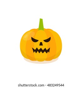 Halloween Evil Pumpkin Icon. Isolated pumkin vector illustration.