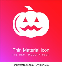 Halloween evil pumpkin red and pink gradient material white icon minimal design