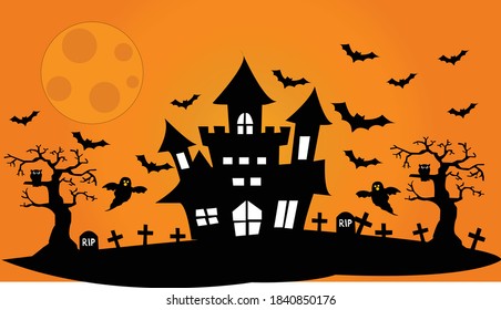 Halloween evill house design tree