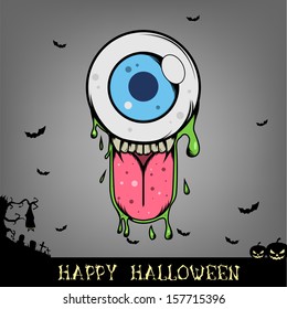 Halloween eye ball monster head