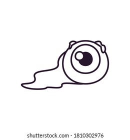 Halloween eye cartoon free form line style icon design, Holiday and scary theme Vector illustration