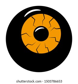 Icono único de Halloween. Símbolo de miedo y peligro de Halloween. Elemento decorativo espeluznante negro. Ilustración de vectores aislada en fondo blanco
