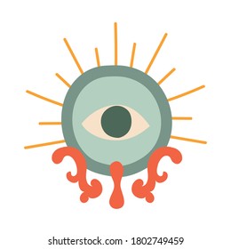 halurouhaarige Eye-Flat-Ikone Vektorgrafik-Design