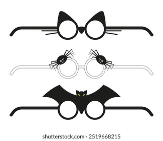 Halloween eye glasses template set.