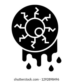 Halloween eyeball, bloody eyeball solid icon 