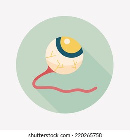 Halloween eyeball flat icon with long shadow,eps10