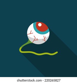 Halloween eyeball flat icon with long shadow,eps10