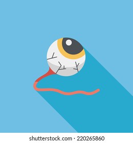 Halloween eyeball flat icon with long shadow,eps10