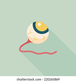 Halloween eyeball flat icon with long shadow,eps10
