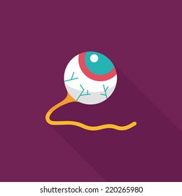 Halloween eyeball flat icon with long shadow,eps10