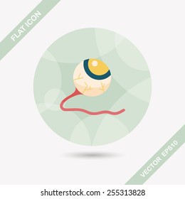 Halloween eyeball flat icon with long shadow,eps10