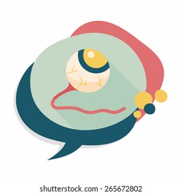 Halloween eyeball flat icon with long shadow,eps10