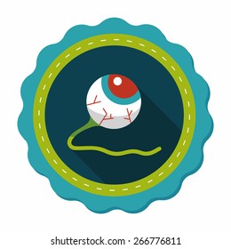 Halloween eyeball flat icon with long shadow,eps10