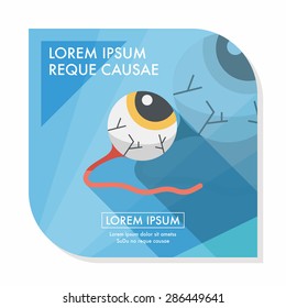 Halloween eyeball flat icon with long shadow,eps10