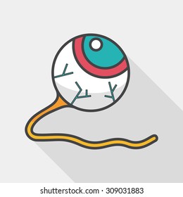 Halloween eyeball flat icon with long shadow,eps10