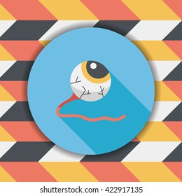 Halloween eyeball flat icon with long shadow,eps10