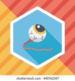 Halloween eyeball flat icon with long shadow,eps10