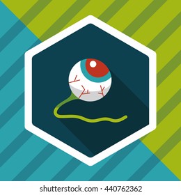 Halloween eyeball flat icon with long shadow,eps10
