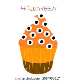 Halloween Eyeball Funny Pumpkin Cupcakes