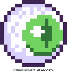 Halloween Eyeball Pixel 8bit Icon.