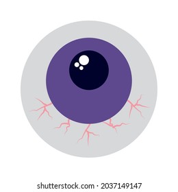 Halloween Eyeball Representation Over White