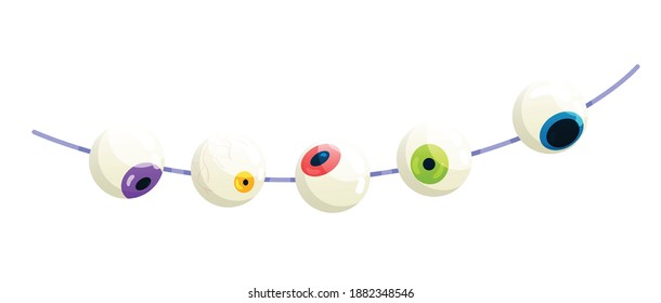 Halloween eyeball with skull spook ghost vector illustration