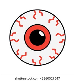 Halloween eyeball vector symbol. Red Eye Ball. Eye balls. Vector illustration on white background