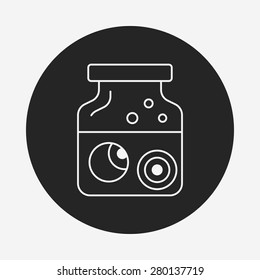 halloween eyeballs line icon