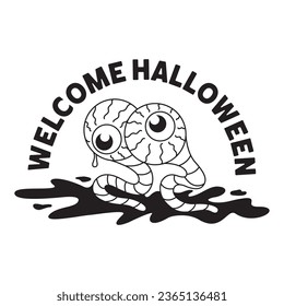 Halloween eyes ball badges design good for social media content, print base application and merchandise.