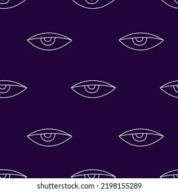 Halloween eyes seamless pattern. Creepy and scary background. Retro doodle halloween background. 