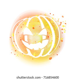 Halloween face background. Vector design.