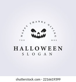 Halloween face festival vector logo illustration template design