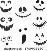Halloween face, flat, vector illustration