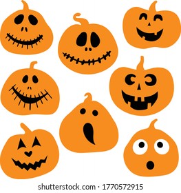 Halloween face, flat, vector illustration