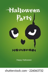 Halloween face green background