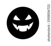 Halloween face icon vector. Scary face illustration sign. Funny Face symbol. Pumpkin face logo.