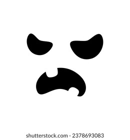 Halloween Face Icon Vektorgrafik. Gruseliges Bildzeichen. Kürbis-Gesichtssymbol oder -logo.