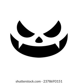 Vector de icono de Halloween Face. Cartel de la ilustración de la cara atemorizante. Símbolo o logotipo de la cara de calabaza.