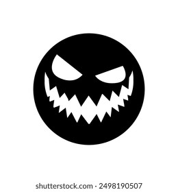 Halloween face icon vector. Scary face illustration sign. Funny Face symbol. Pumpkin face logo.