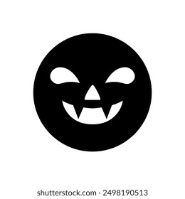 Halloween face icon vector. Scary face illustration sign. Funny Face symbol. Pumpkin face logo.