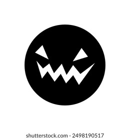 Halloween face icon vector. Scary face illustration sign. Funny Face symbol. Pumpkin face logo.