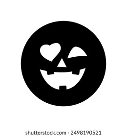 Halloween face icon vector. Scary face illustration sign. Funny Face symbol. Pumpkin face logo.