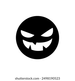 Halloween face icon vector. Scary face illustration sign. Funny Face symbol. Pumpkin face logo.