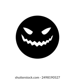 Halloween face icon vector. Scary face illustration sign. Funny Face symbol. Pumpkin face logo.