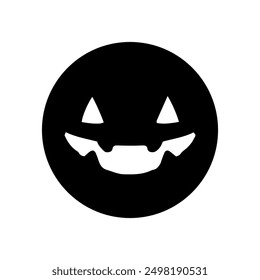 Halloween face icon vector. Scary face illustration sign. Funny Face symbol. Pumpkin face logo.