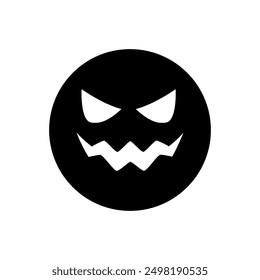 Halloween face icon vector. Scary face illustration sign. Funny Face symbol. Pumpkin face logo.