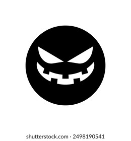 Halloween face icon vector. Scary face illustration sign. Funny Face symbol. Pumpkin face logo.