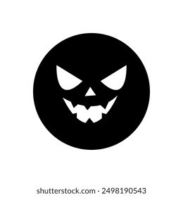 Halloween face icon vector. Scary face illustration sign. Funny Face symbol. Pumpkin face logo.